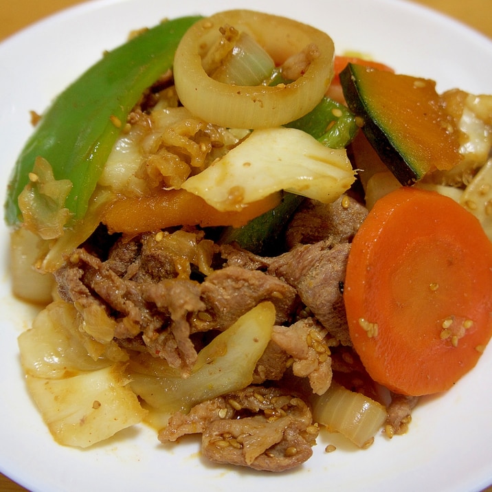 簡単 時短 焼肉のたれで 肉野菜炒め レシピ 作り方 By なっさん 楽天レシピ